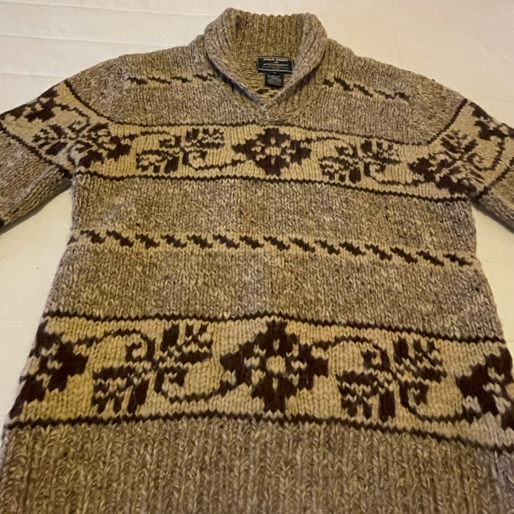 Vintage 1990s Ralph Lauren Polo Sport Sportswoman Wool Sweater Large